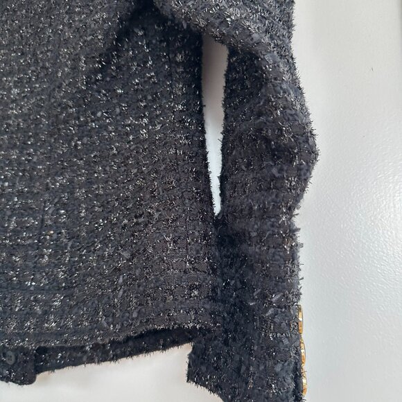 NWOT Veronica Beard Ferazia Metallic Tweed Jacket Black Sz 2 Boxy Fit - Picture 11 of 11